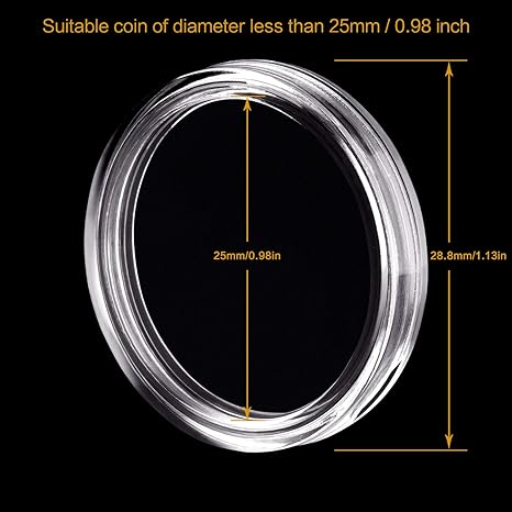 240 Count Coin Holders with Foam Gaskets – 5 Sizes (17/20/25/27/30mm) Coin Flips in Plastic Storage Case for Collectors