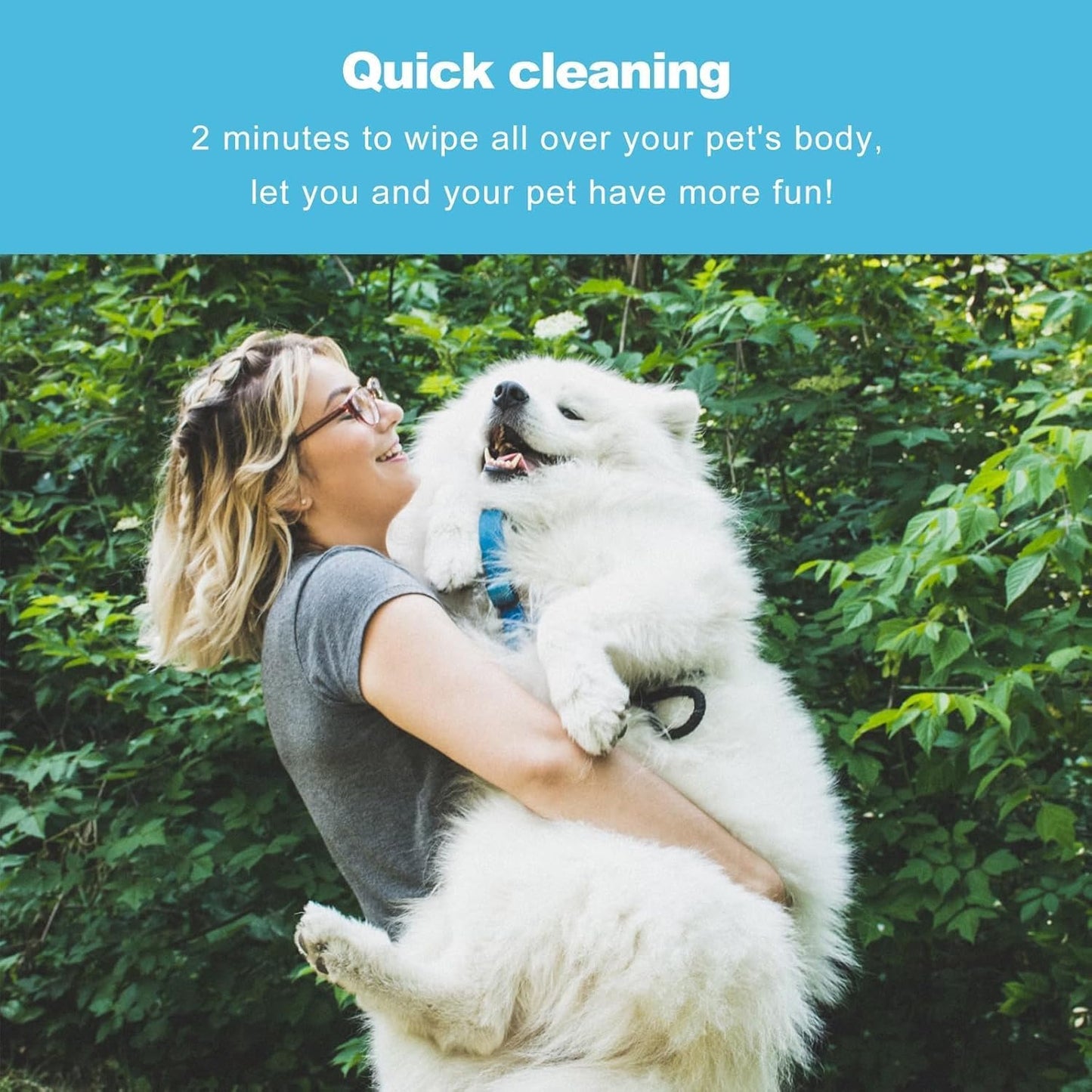 Pet Waterless Cleaning Gloves – Disposable Deodorizing Wipes for Dogs & Cats, Rinse-Free Grooming, 30pcs