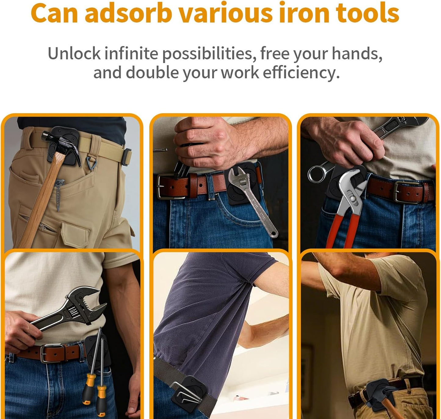 Magnetic Tool Holder Belt - Heavy Duty Organizer with Belt Clip, Adjustable Holster for Tools - For Electricians/Carpenters