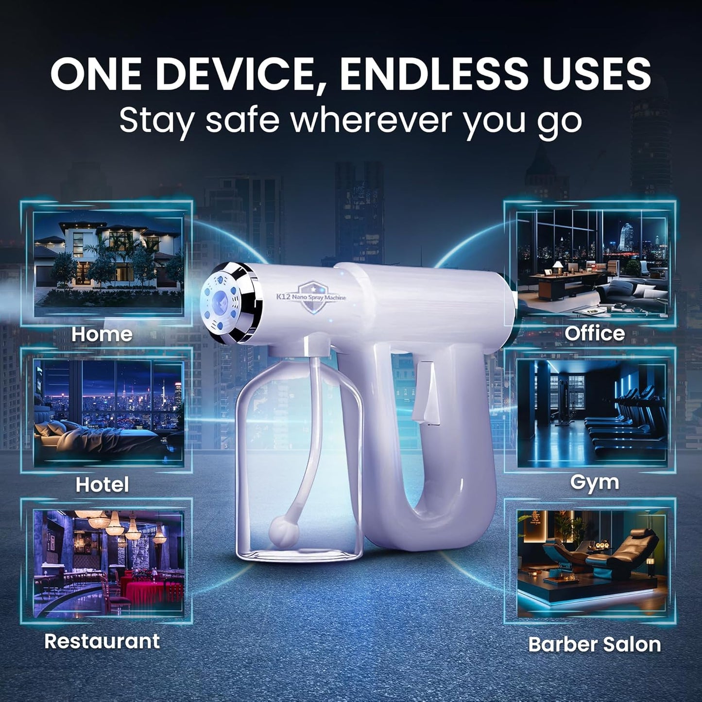 Professional Sanitizer Sprayer Rechargeable Nano Steam Gun V2