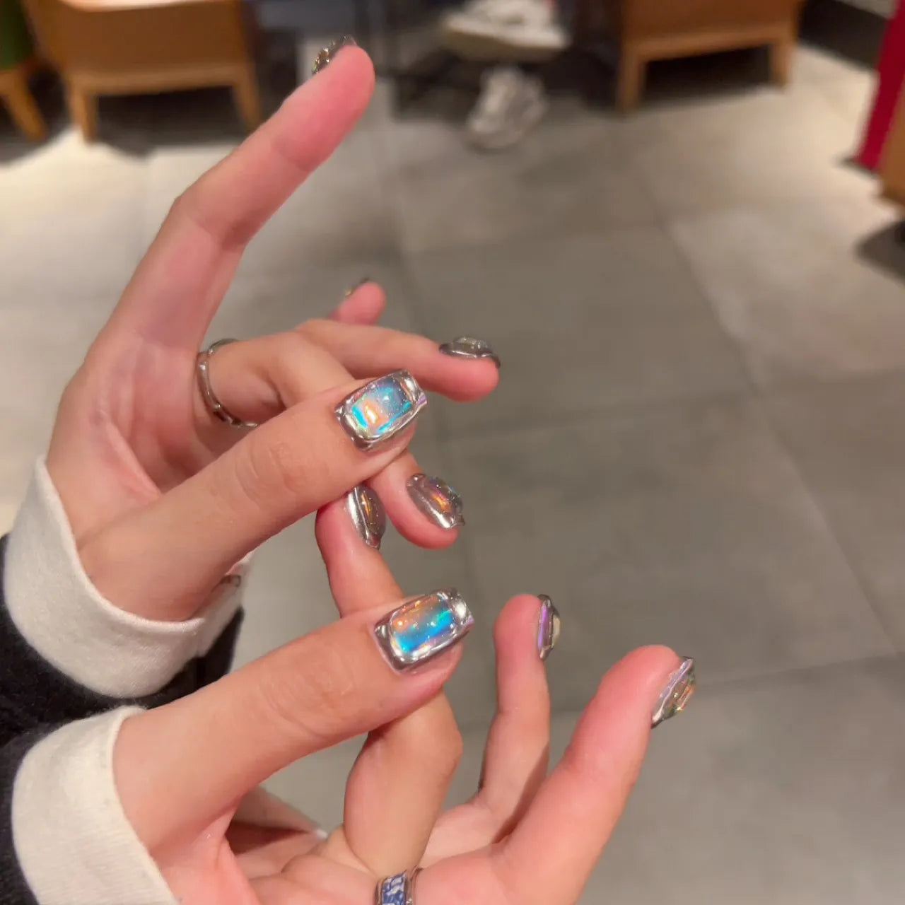 👑 Independent Designer Handmade Press-On Nails – High-End Custom 3D Multi-Color Gradient Art with Special Tech & Layered Effects💅