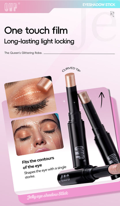 4Pcs Jelly Shimmer Eyeshadow & Highlighter Stick Set - Waterproof Sweatproof Long-Lasting Glitter Makeup for Face & Body, Purple/Pink/Smoky/Champagne, Perfect Gift for Christmas/Valentine/Wedding