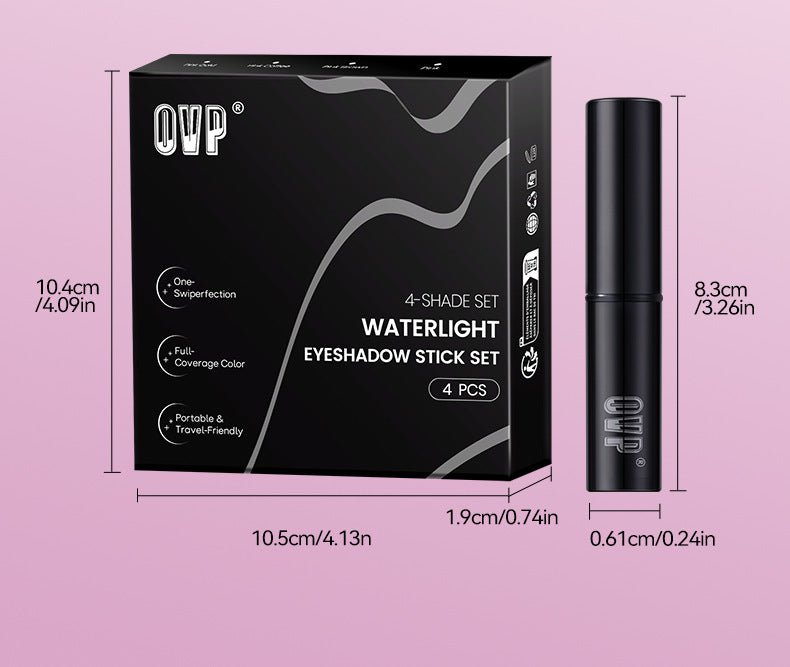 4Pcs Jelly Shimmer Eyeshadow & Highlighter Stick Set - Waterproof Sweatproof Long-Lasting Glitter Makeup for Face & Body, Purple/Pink/Smoky/Champagne, Perfect Gift for Christmas/Valentine/Wedding