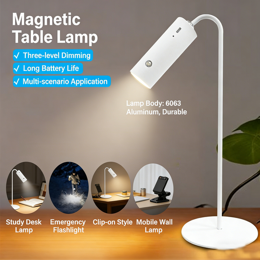 3-in-1 Magnetic LED Lamp: Touch Control, 3 Brightness, 360° Adjustable – Portable for Reading/Study/Bedside