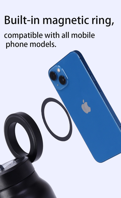 Magnetic Stand Leak-Proof Straw Insulated Cup | 304 Stainless Steel | 24H Hot & Cold Retention | Portable Travel Mug