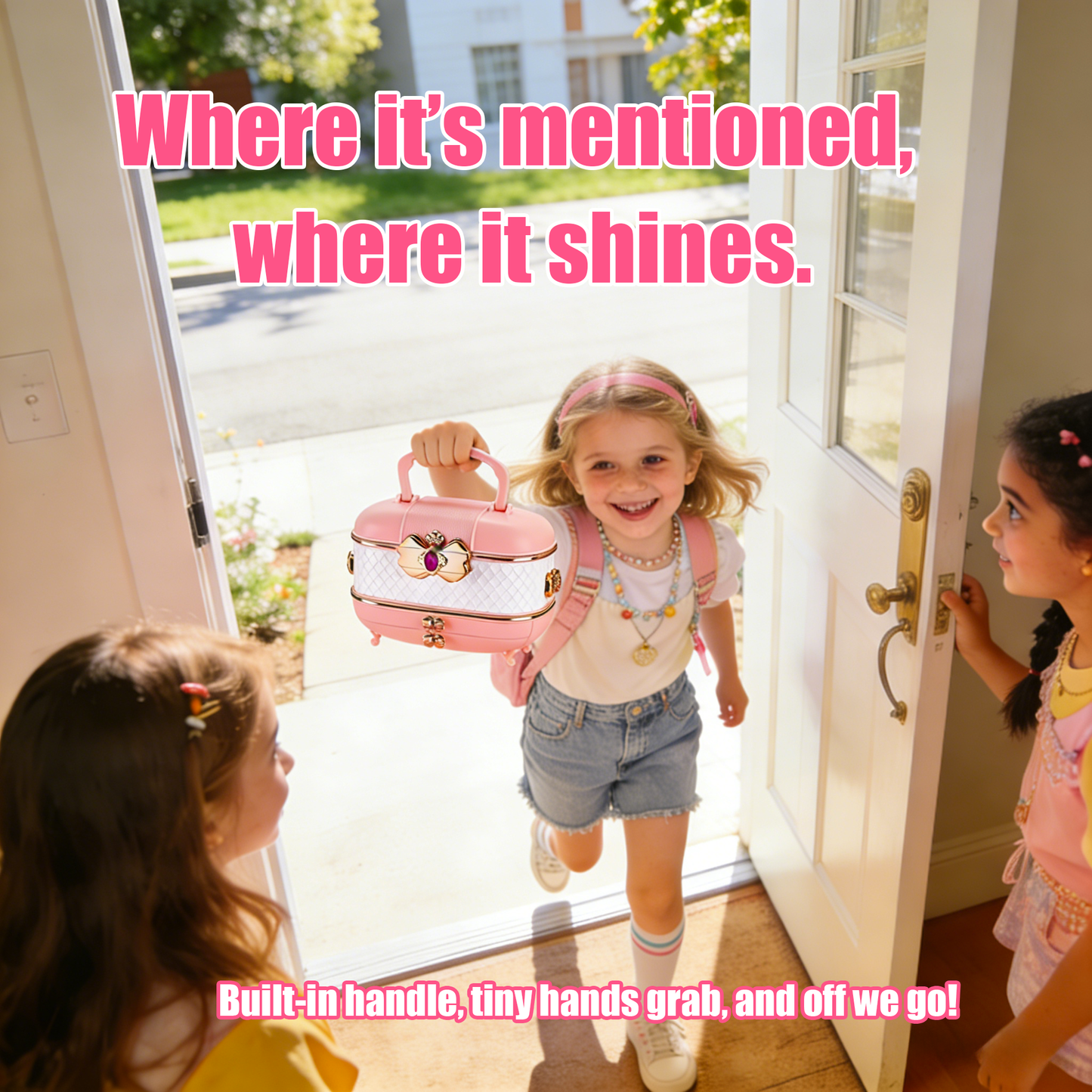 Girls Makeup Kit for Dress Up, 54Pcs Multilayer Princess Cosmetic Box, Non-Toxic Pretend Play Makeup Toy, Great for Kids’ Party & Role Play, Gift for 4-12 Year Old Girls