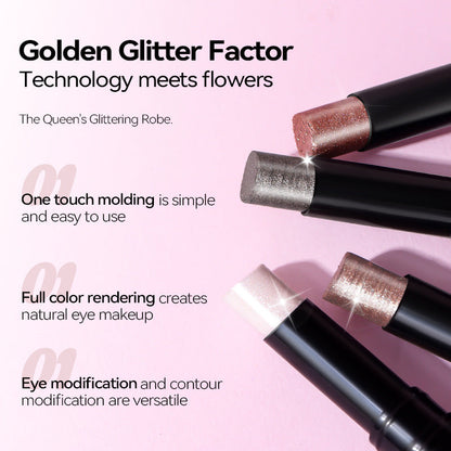 4Pcs Jelly Shimmer Eyeshadow & Highlighter Stick Set - Waterproof Sweatproof Long-Lasting Glitter Makeup for Face & Body, Purple/Pink/Smoky/Champagne, Perfect Gift for Christmas/Valentine/Wedding