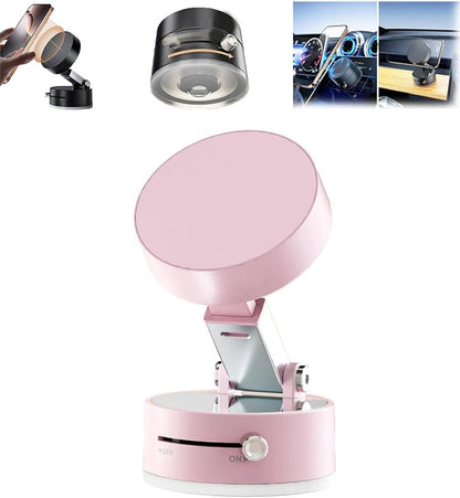 Vacuum Magnetic Suction Phone Holder, New Magnetic Suction Phone Mount, Foldable Portable Double-Sided Vacuum Magnetic adsorption Adjustable Mobile Phone Holder for All Phones