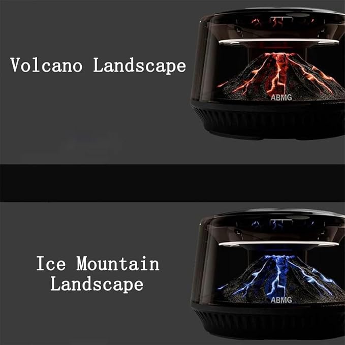 Volcano & Glacier Hanging Car Air Freshener – Rechargeable Auto On/Off Intelligent Diffuser (USB Charge) for Cars, Home & Office