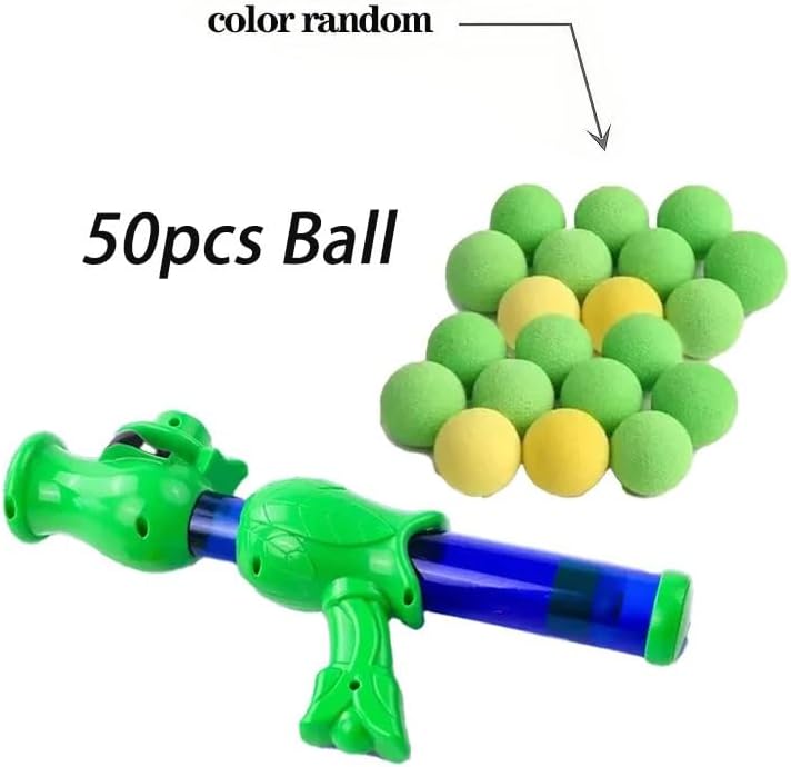 Cat Ball Launcher, 50×1.2 Inch Pom Poms Balls, Indoor Interactive Cat Toy, Fun Activity Toy for Adult Cats and Cute Kittens