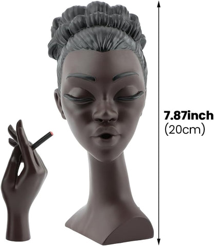 Headscents Incense Burner Black Woman, Zuri-Headscents Incense Holder Black Women, Elegant Minimalist Face Head Incense Burner Incense Fountain Trendy Home Decor Accents