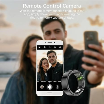 IP68 Waterproof Smart Ring for Women Men – Heart Rate, Blood Oxygen & HRV Tracker, Compatible with iPhone & Android