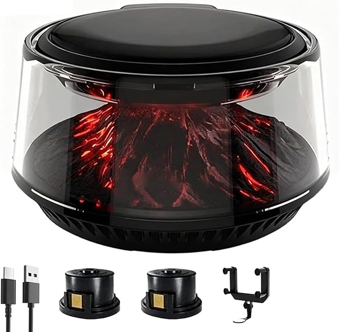 Volcano & Glacier Hanging Car Air Freshener – Rechargeable Auto On/Off Intelligent Diffuser (USB Charge) for Cars, Home & Office