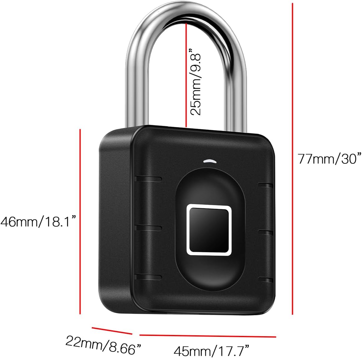 Smart Fingerprint Padlock, Tuya App Control, Bluetooth Unlock, IP67 Waterproof, 10 Fingerprint Capacity, Stainless Steel Shackle, For Suitcases, Gym Lockers, Outdoor Gates, Doors, Fences, Storage