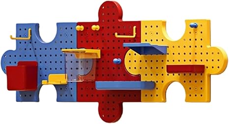 3-Pack Plastic Pegboard Panels – Modular Wall Organizer Kit (12 Accessories) | Garage/Workshop/Craft Room