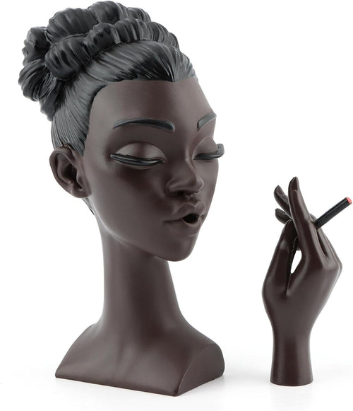 Headscents Incense Burner Black Woman, Zuri-Headscents Incense Holder Black Women, Elegant Minimalist Face Head Incense Burner Incense Fountain Trendy Home Decor Accents