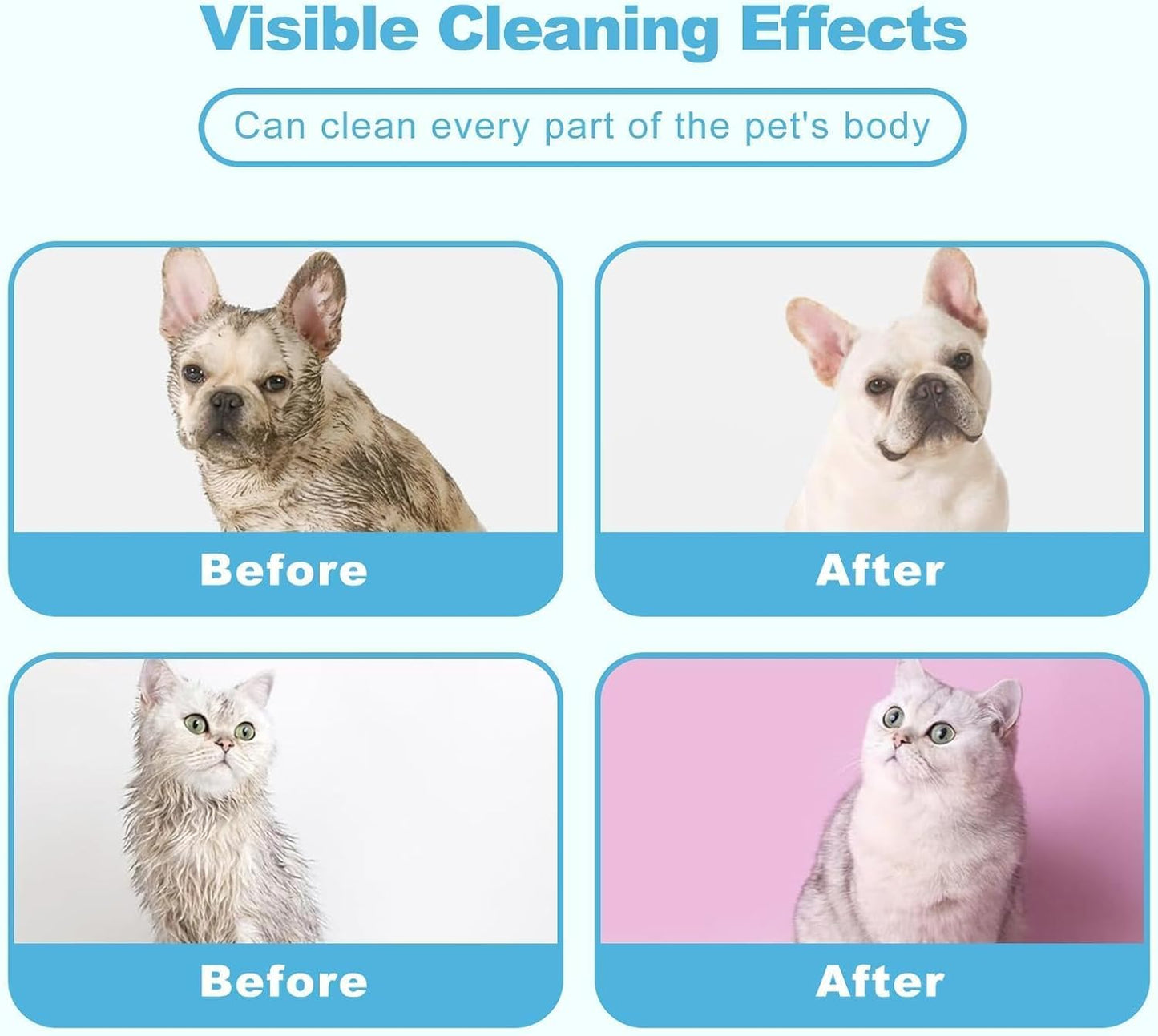 Pet Waterless Cleaning Gloves – Disposable Deodorizing Wipes for Dogs & Cats, Rinse-Free Grooming, 30pcs