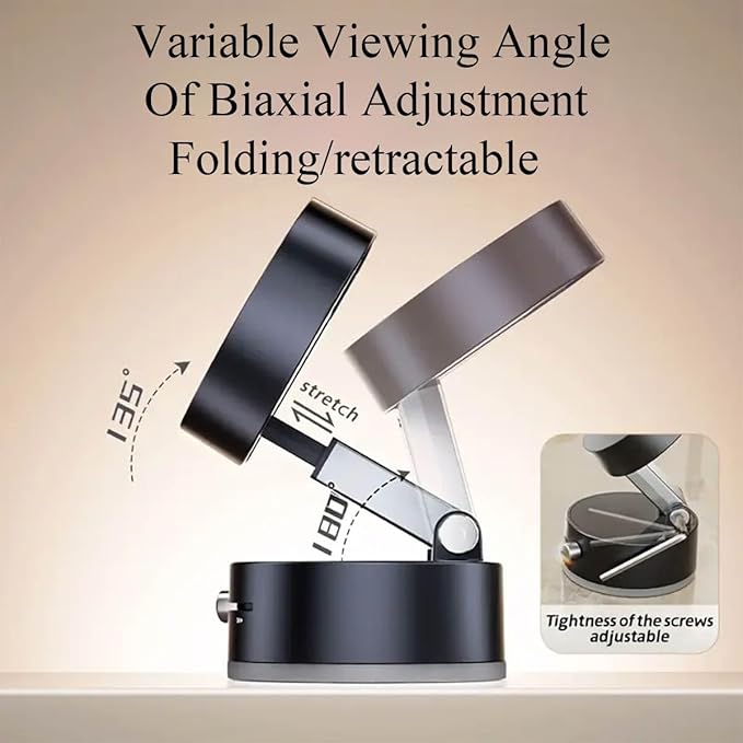 Vacuum Magnetic Suction Phone Holder, New Magnetic Suction Phone Mount, Foldable Portable Double-Sided Vacuum Magnetic adsorption Adjustable Mobile Phone Holder for All Phones