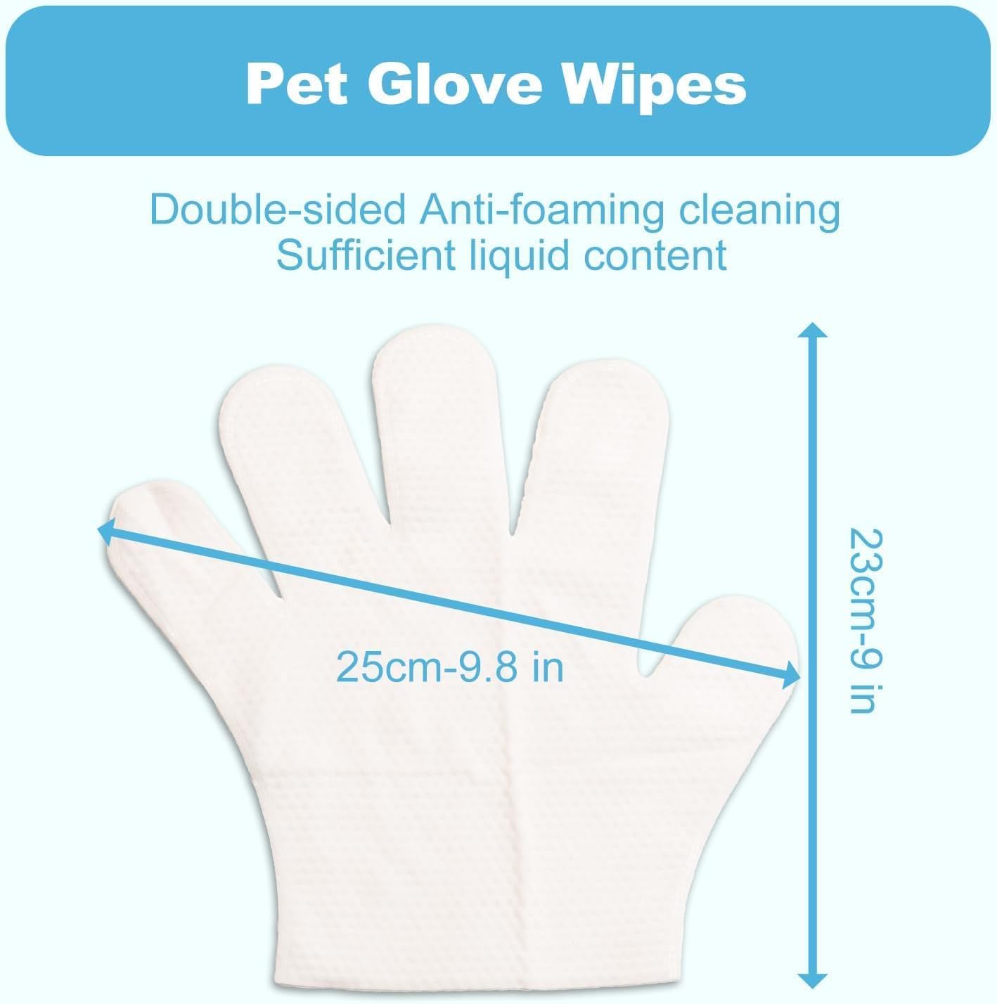 Pet Waterless Cleaning Gloves – Disposable Deodorizing Wipes for Dogs & Cats, Rinse-Free Grooming, 30pcs