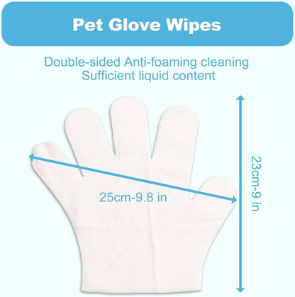 Pet Waterless Cleaning Gloves – Disposable Deodorizing Wipes for Dogs & Cats, Rinse-Free Grooming, 30pcs
