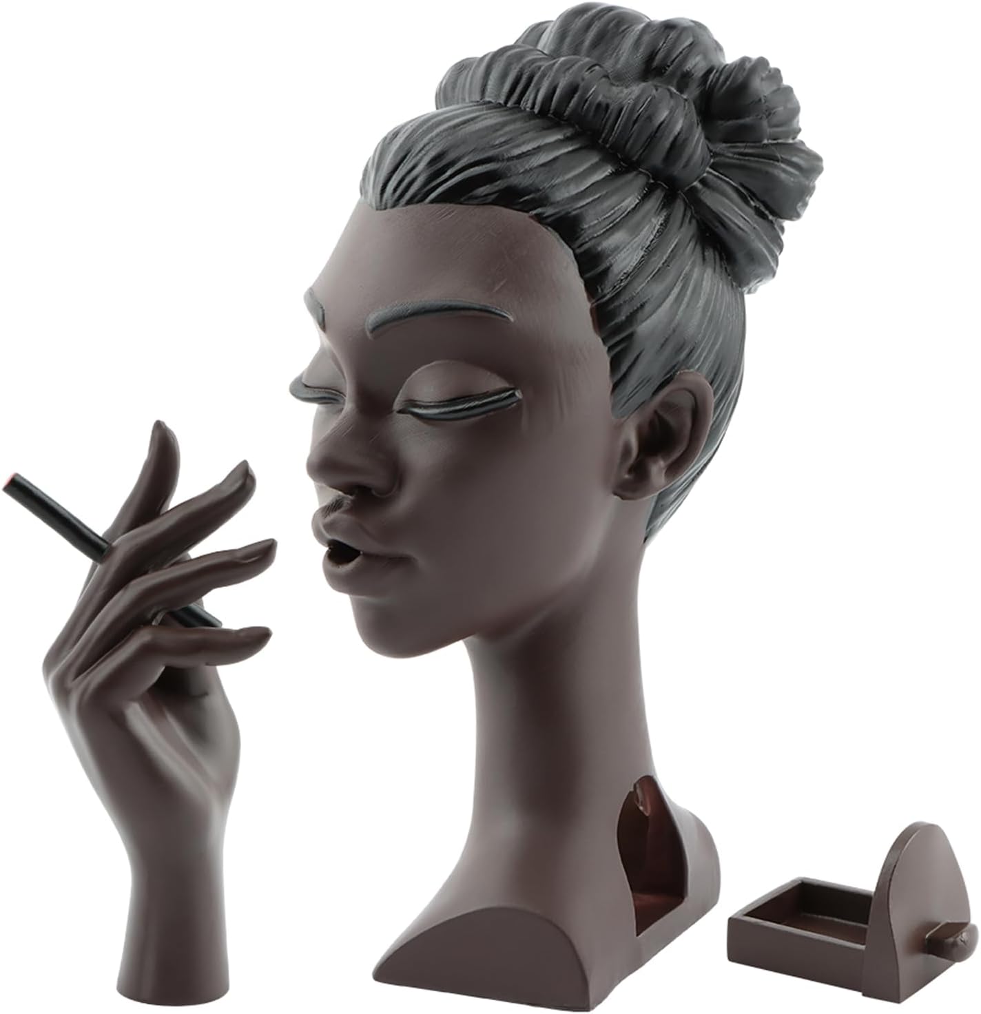 Headscents Incense Burner Black Woman, Zuri-Headscents Incense Holder Black Women, Elegant Minimalist Face Head Incense Burner Incense Fountain Trendy Home Decor Accents