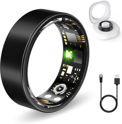 IP68 Waterproof Smart Ring for Women Men – Heart Rate, Blood Oxygen & HRV Tracker, Compatible with iPhone & Android