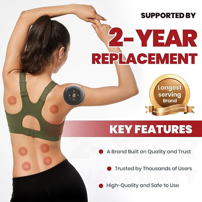 5-in-1 Dynamic Cupping Kit 20-Level Heat & Suction Red Light Back Pain Relief (Black)