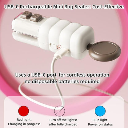 Mini Food Bag Sealer 3-in-1: Seal, Cut, Open