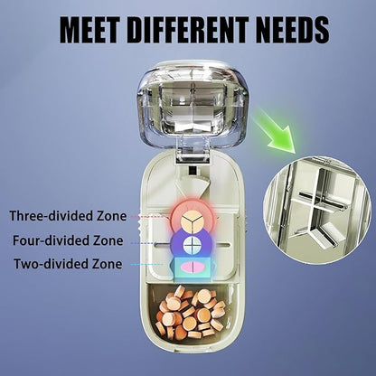 Pill Cutter Splitter for Small Mini Pills - 1/2&1/3&1/4 Adjustable Pill Cutter with Centering Device, Accurate Alignment Easy Operation