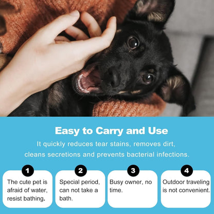 Pet Waterless Cleaning Gloves – Disposable Deodorizing Wipes for Dogs & Cats, Rinse-Free Grooming, 30pcs