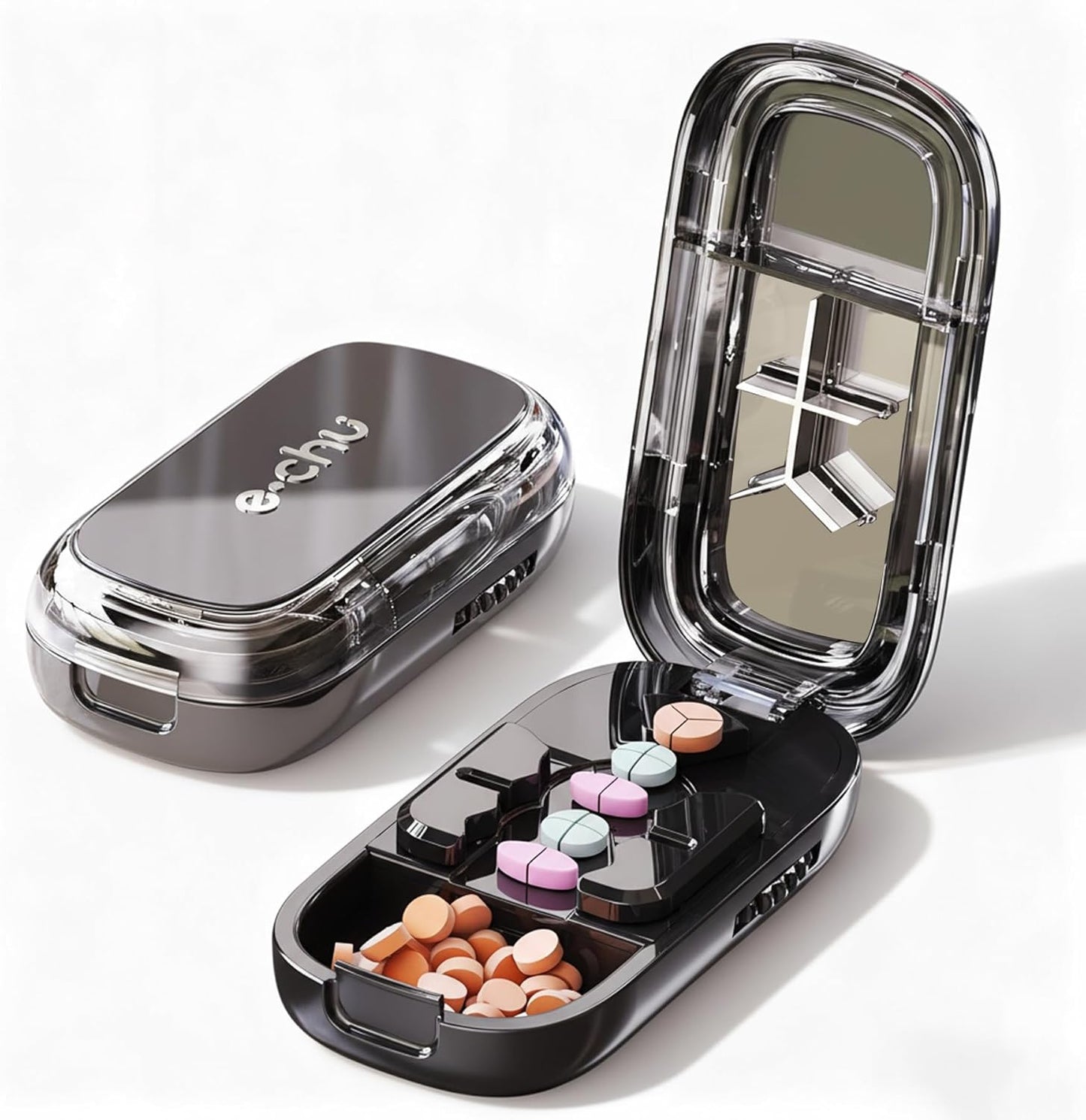 Pill Cutter Splitter for Small Mini Pills - 1/2&1/3&1/4 Adjustable Pill Cutter with Centering Device, Accurate Alignment Easy Operation