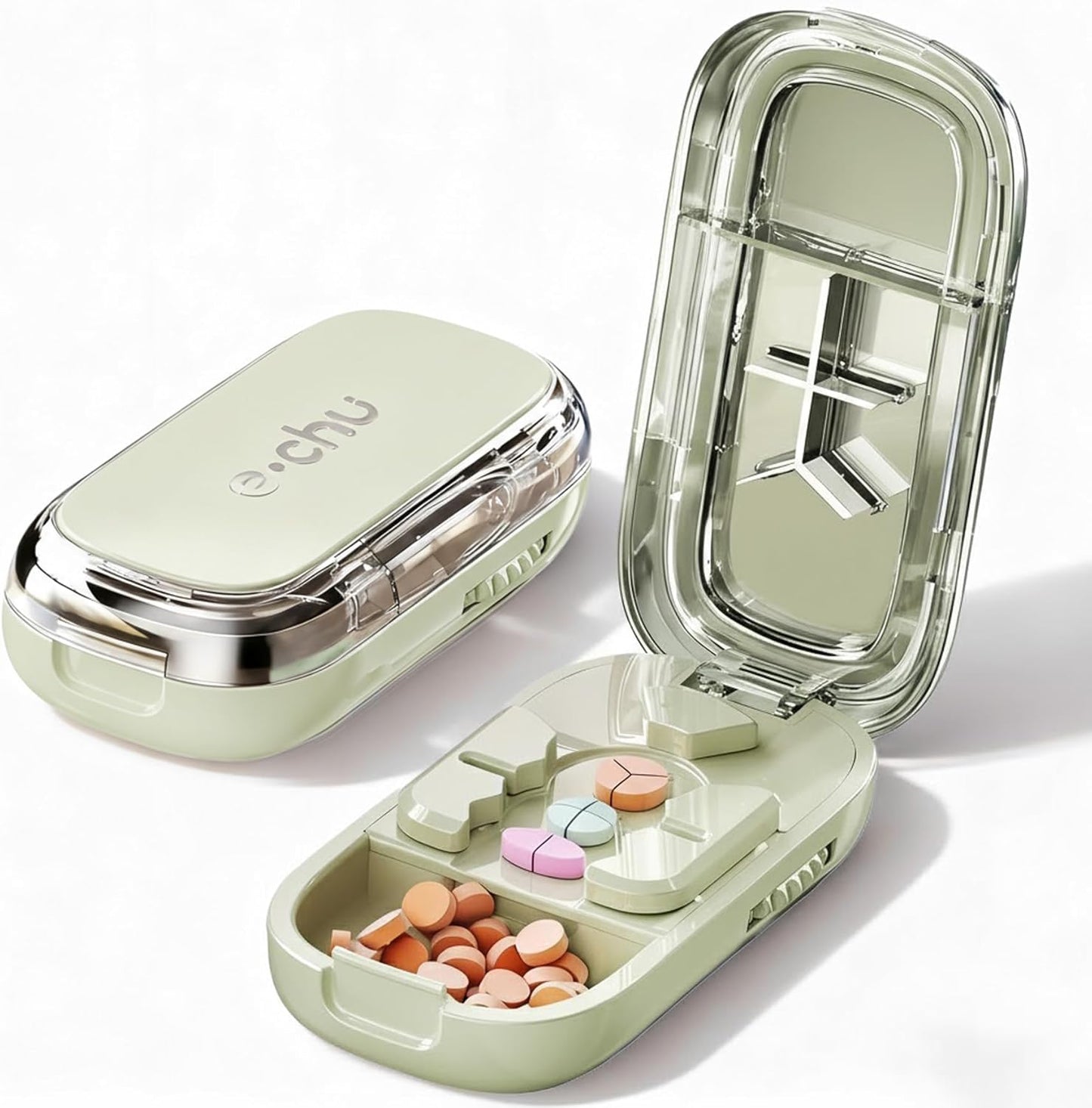 Pill Cutter Splitter for Small Mini Pills - 1/2&1/3&1/4 Adjustable Pill Cutter with Centering Device, Accurate Alignment Easy Operation