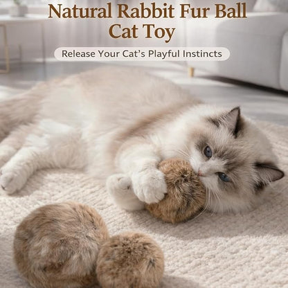 Furry Bunny Cat Toy, Soft Plush Catnip Toy, Interactive Cat Chew Toy — Washable, Durable & Engaging, for Kicking & Hunting Games, for Indoor Kitten Activity