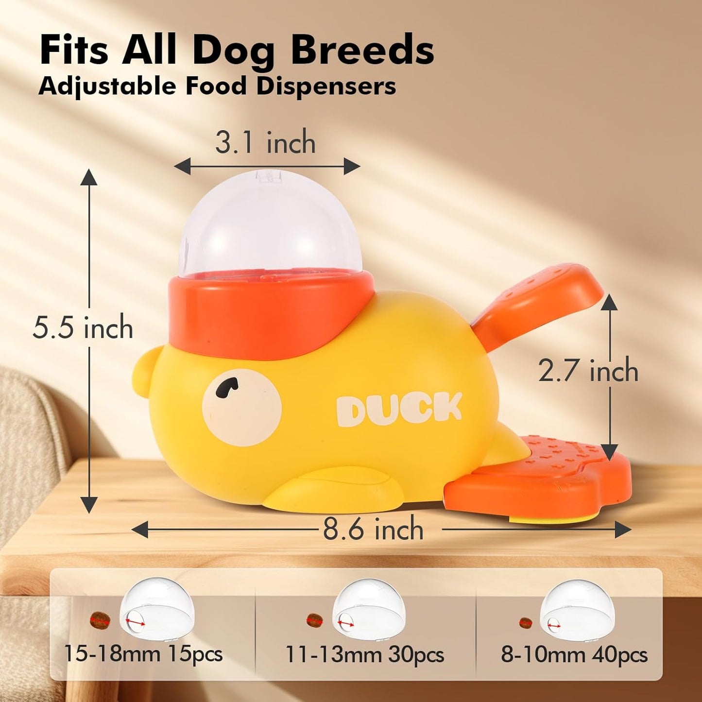 Duck-Shaped Pet Enrichment Toy – Interactive Slow Feeder, Treat Dispenser for IQ Training & Exercise of Dogs & Cats