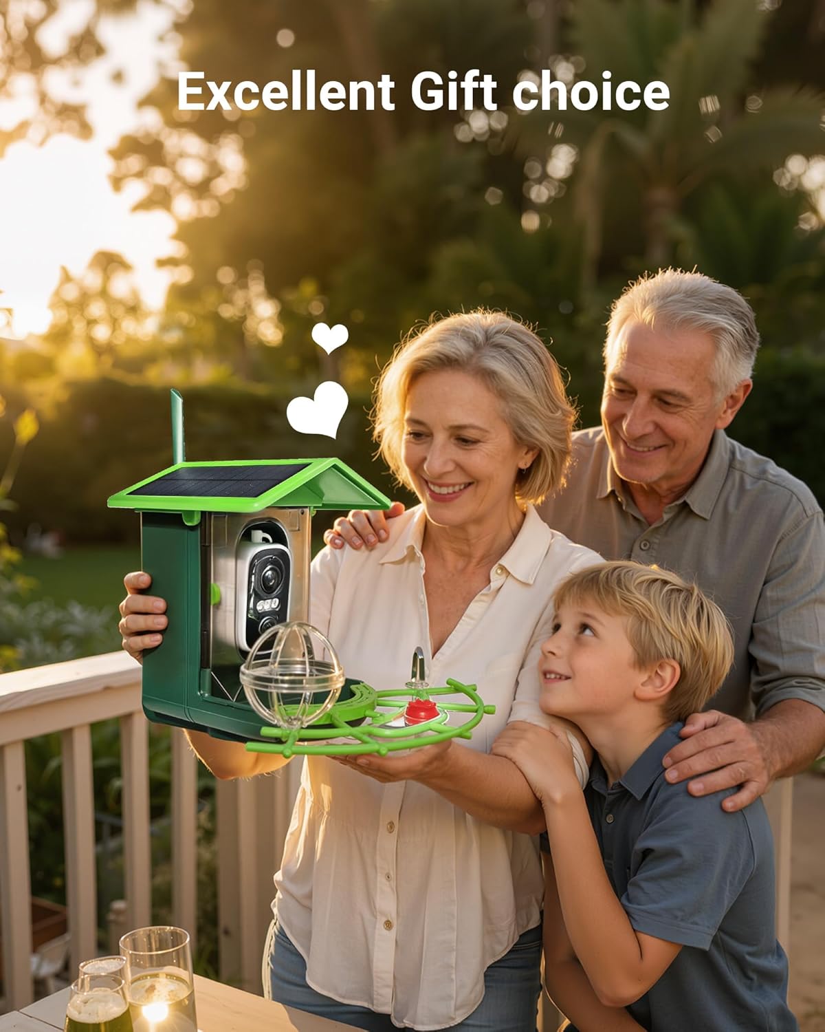 Smart Bird Feeder with Camera, Solar Powered, 4K Ultra HD & AI Recognition, Infrared Color Night Vision, Waterproof, Live Stream & Motion Alerts | Perfect Gift for Bird Enthusiasts