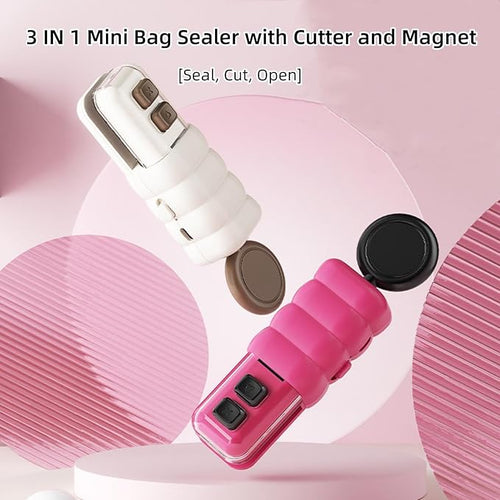 Mini Food Bag Sealer 3-in-1: Seal, Cut, Open