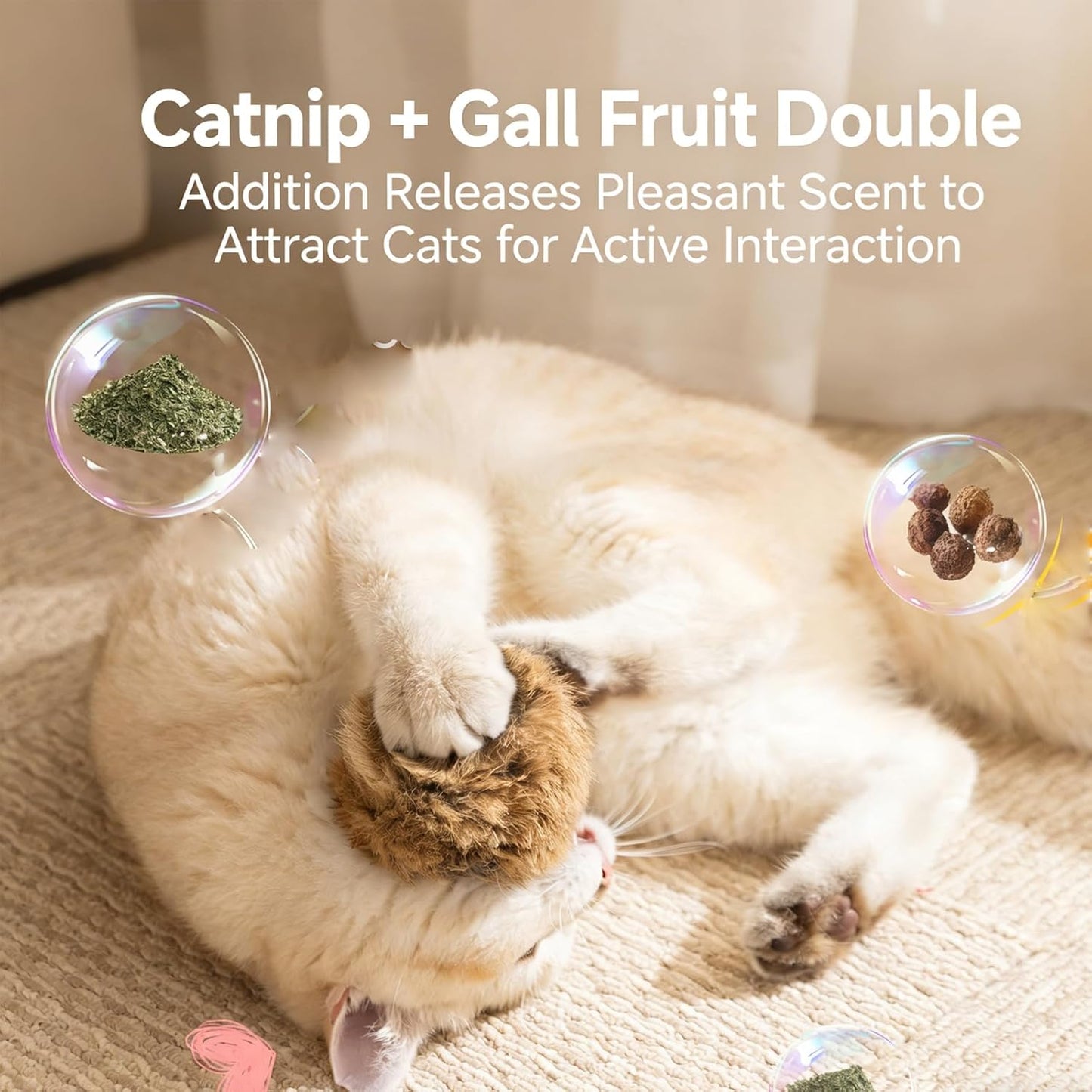 Furry Bunny Cat Toy, Soft Plush Catnip Toy, Interactive Cat Chew Toy — Washable, Durable & Engaging, for Kicking & Hunting Games, for Indoor Kitten Activity