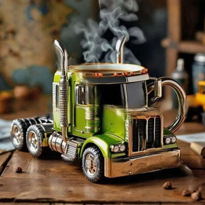 11oz Handmade Truck Coffee Mug – Semi-Trailer Shaped Cup, Unique Gift for Coffee & Truck Fans, Thoughtful Present for Male Truck Drivers