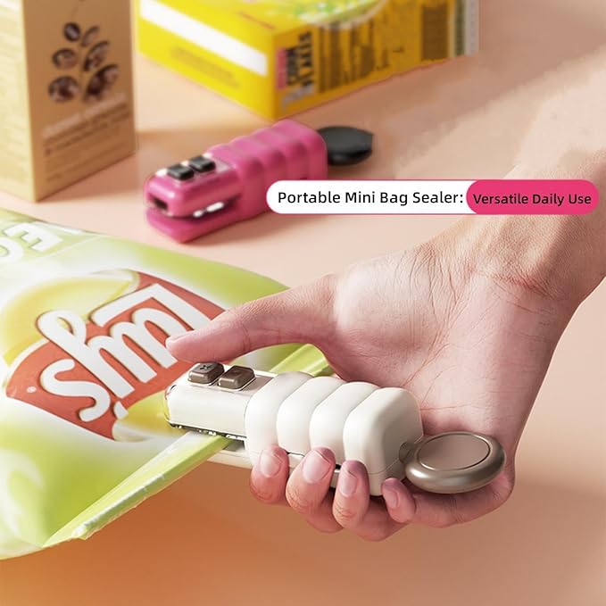 Mini Food Bag Sealer 3-in-1: Seal, Cut, Open