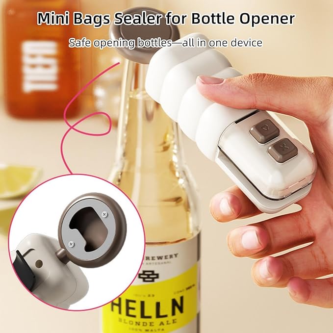 Mini Food Bag Sealer 3-in-1: Seal, Cut, Open