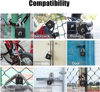 Smart Fingerprint Padlock, Tuya App Control, Bluetooth Unlock, IP67 Waterproof, 10 Fingerprint Capacity, Stainless Steel Shackle, For Suitcases, Gym Lockers, Outdoor Gates, Doors, Fences, Storage
