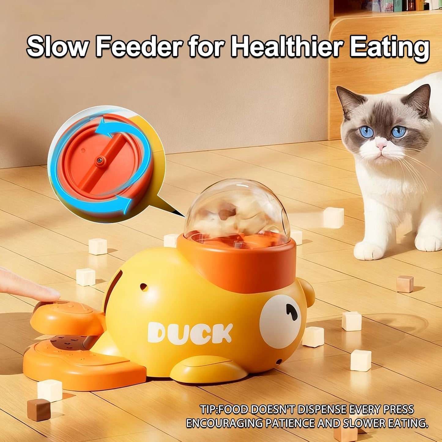 Duck-Shaped Pet Enrichment Toy – Interactive Slow Feeder, Treat Dispenser for IQ Training & Exercise of Dogs & Cats