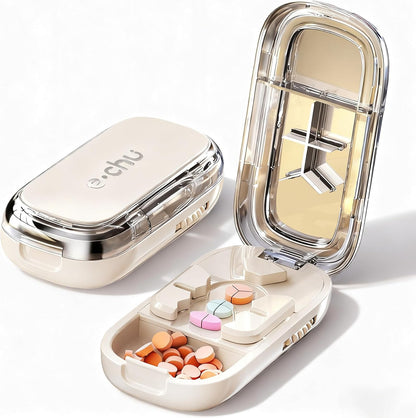 Pill Cutter Splitter for Small Mini Pills - 1/2&1/3&1/4 Adjustable Pill Cutter with Centering Device, Accurate Alignment Easy Operation