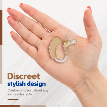 Seniors Rechargeable Hearing Aids - Noise Cancelling, BTE OTC for Severe Loss, 40H Use, Volume Control