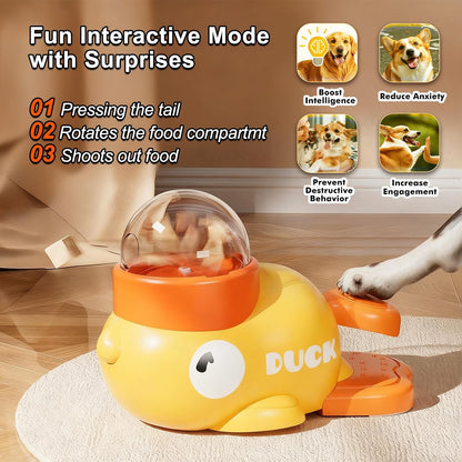 Duck-Shaped Pet Enrichment Toy – Interactive Slow Feeder, Treat Dispenser for IQ Training & Exercise of Dogs & Cats