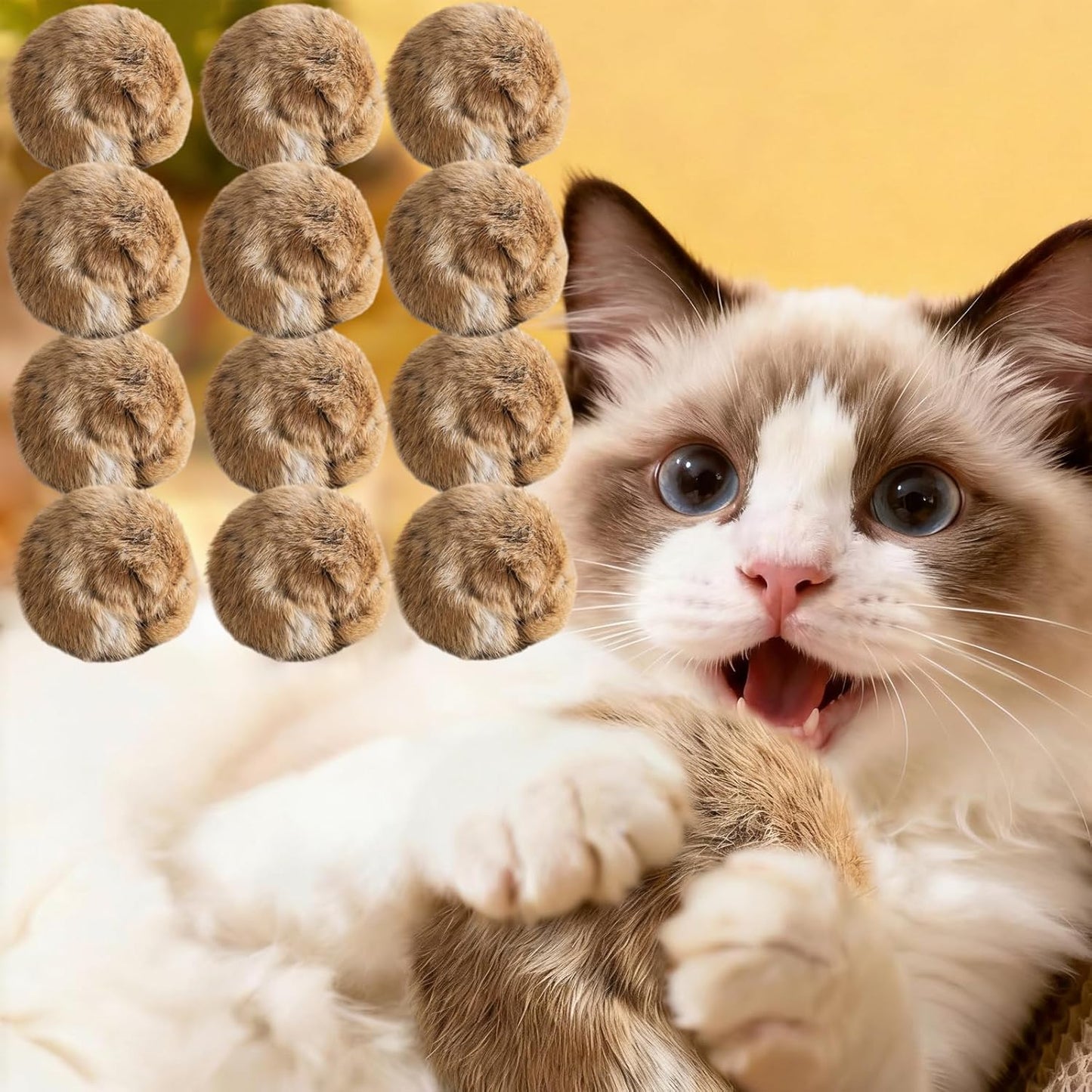 Furry Bunny Cat Toy, Soft Plush Catnip Toy, Interactive Cat Chew Toy — Washable, Durable & Engaging, for Kicking & Hunting Games, for Indoor Kitten Activity