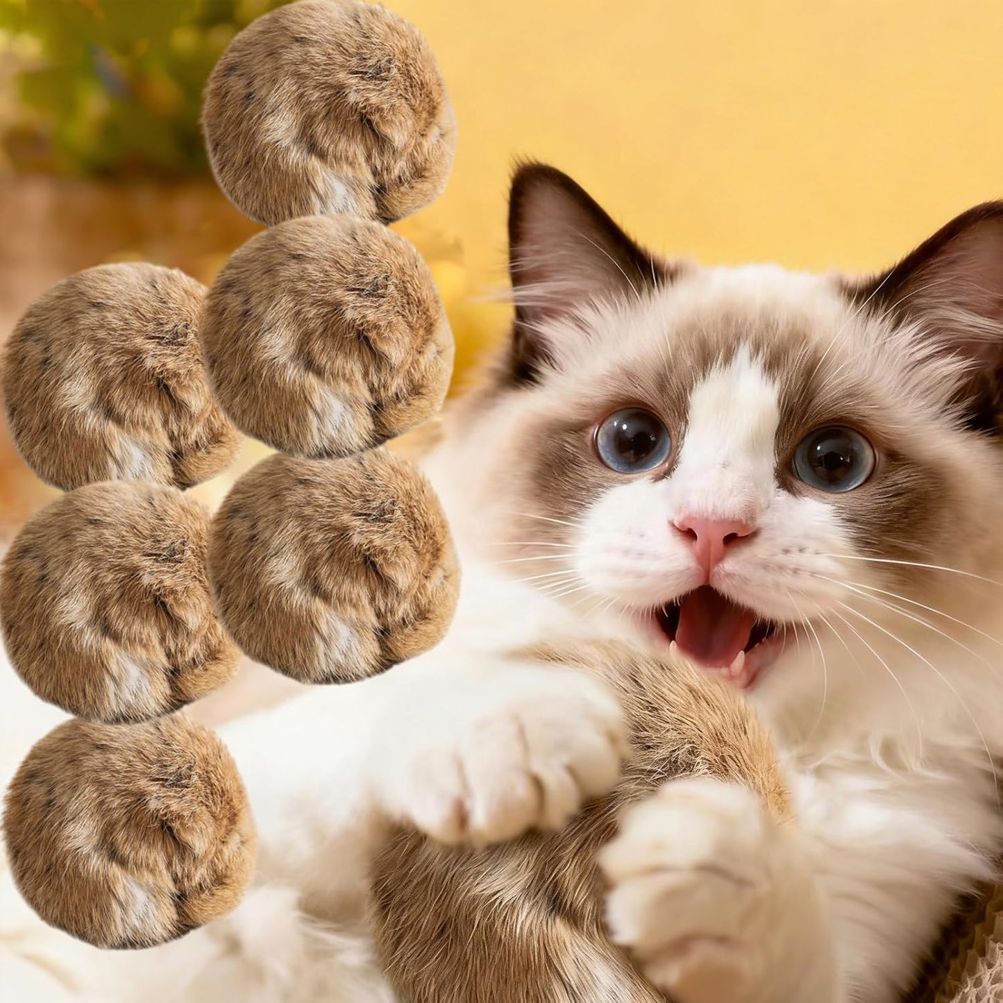 Furry Bunny Cat Toy, Soft Plush Catnip Toy, Interactive Cat Chew Toy — Washable, Durable & Engaging, for Kicking & Hunting Games, for Indoor Kitten Activity