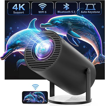 Portable Projector, Portable Home Cinema, 290 ANSI Lumens, Native 720P (1080P Supported), Android 11, Dual-Band WiFi 6 & BT 5.4 for Home Theater & Outdoor Viewing #TOP PICKS