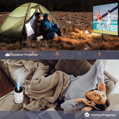 Portable Projector, Portable Home Cinema, 290 ANSI Lumens, Native 720P (1080P Supported), Android 11, Dual-Band WiFi 6 & BT 5.4 for Home Theater & Outdoor Viewing #TOP PICKS