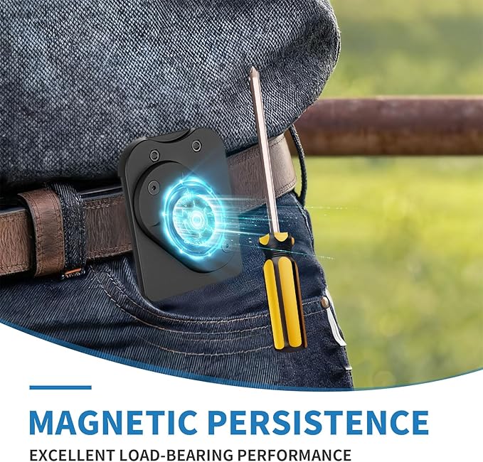 Magnetic Tool Holder Belt - Heavy Duty Organizer with Belt Clip, Adjustable Holster for Tools - For Electricians/Carpenters